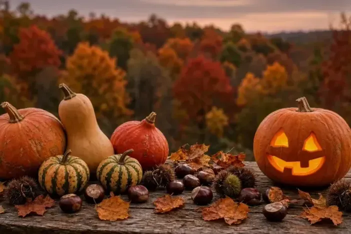 Quelques légumes d'automne, de saison pour Halloween.