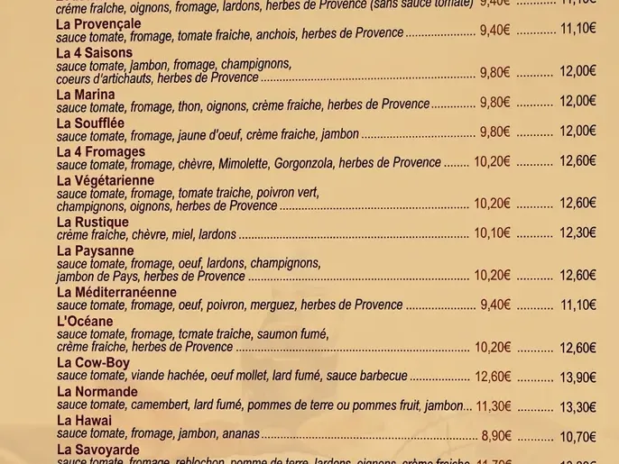 La carte en Septembre 2026