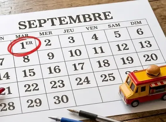 Un calendrier avec la date de la rentrée entourée